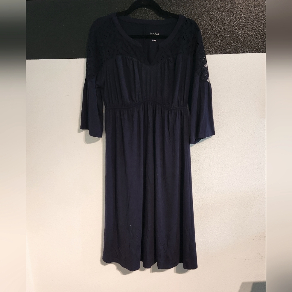 Isabel Maternity by Ingrid & Isabel Navy Long Sleeve Dress Size Large - Picture 1 of 10